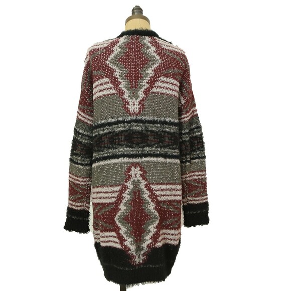 Ecote Urban Outfitters Open Cardigan Sweater Top Size XS Black Burgundy EUC B41 - Picture 3 of 5